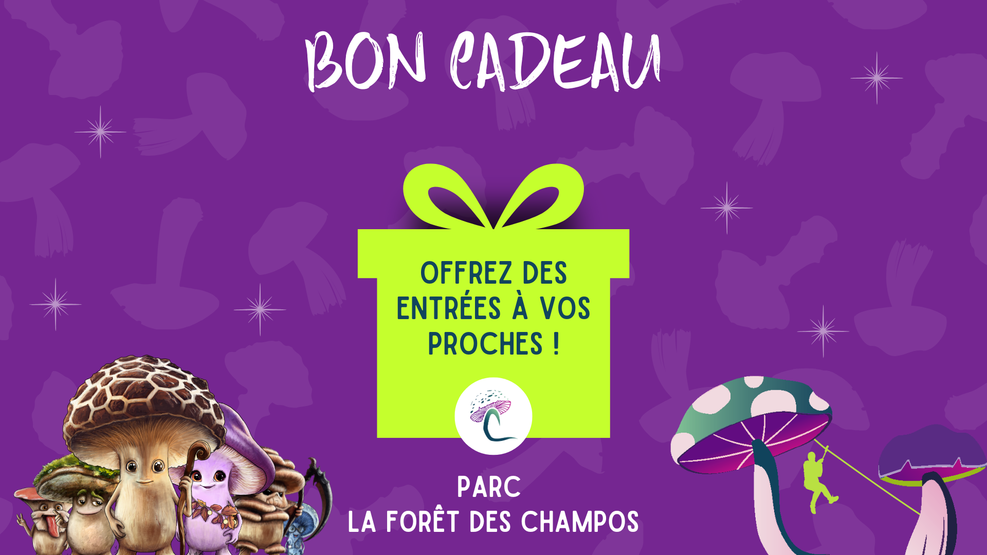 Visuel billetterie bon cadeau La Foret des Champos